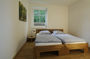 Kanalforsthaus Sehestedt, Blick ins Schlafzimmer, Schleswig-Holsteinische Landesforsten