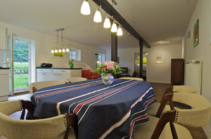Ferienhaus Glashütte, Blick ins Esszimmer, Schleswig-Holsteinische Landesforsten